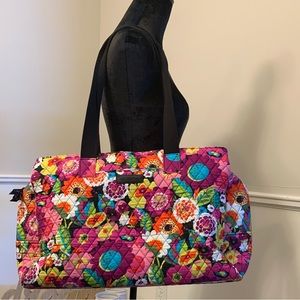Vera Bradley Va Va Bloom 3 compartment carryall 19 3/4 long X 7 wide X 13 height